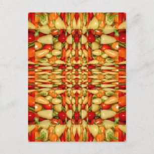 Carte Postale Piments chauds abstrait motif répétitif