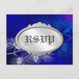 Carte postale Pin Blanc Bleu Vacant RSVP modifiabl