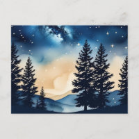 Pin de nuit étoilé Une aquarelle rêvée