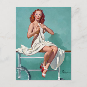 Carte Postale Pin du patient de la tête rouge vers le haut