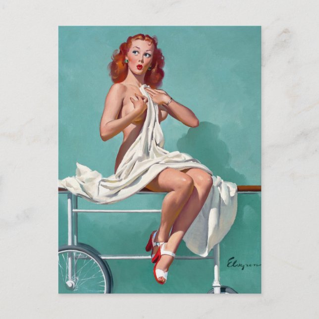 Carte Postale Pin du patient de la tête rouge vers le haut (Devant)