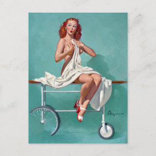 Carte Postale Pin du patient de la tête rouge vers le haut