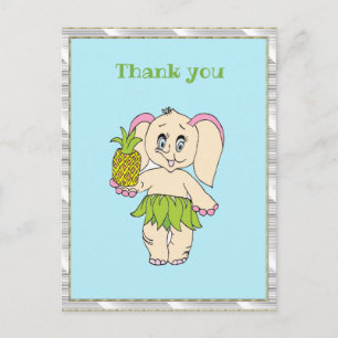 Carte Postale Pinacole Florale De Monnaie De Merci Et Éléphant