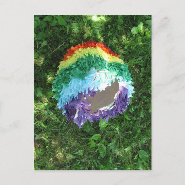 Carte Postale Piñata arc-en-ciel après la fête (Devant)