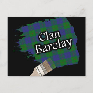 Carte Postale Pinceau Clan Barclay Tartan Écossais
