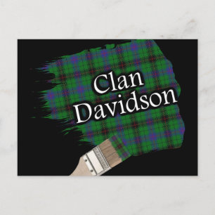 Carte Postale Pinceau Clan Davidson Tartan Écossais
