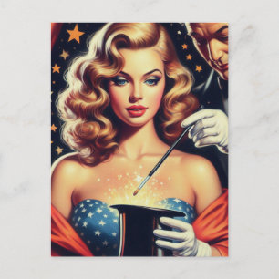 Carte Postale Pinceau magicien vers le haut