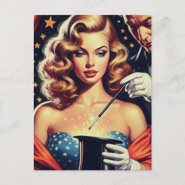 Carte Postale Pinceau magicien vers le haut (Devant)