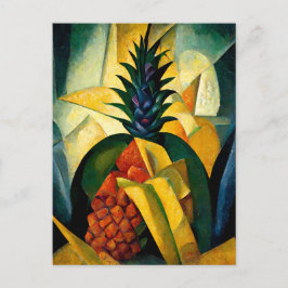 Carte Postale Pineapple fruit dans abstract modern painting.