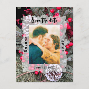 Carte Postale Pinecone À feuillage persistant Berries Mariage Ph