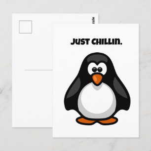 Carte Postale Pingouin de dessin cool - Juste Chillin' Arctic Vi
