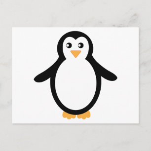 Carte Postale Pingouin de dessin en noir et blanc