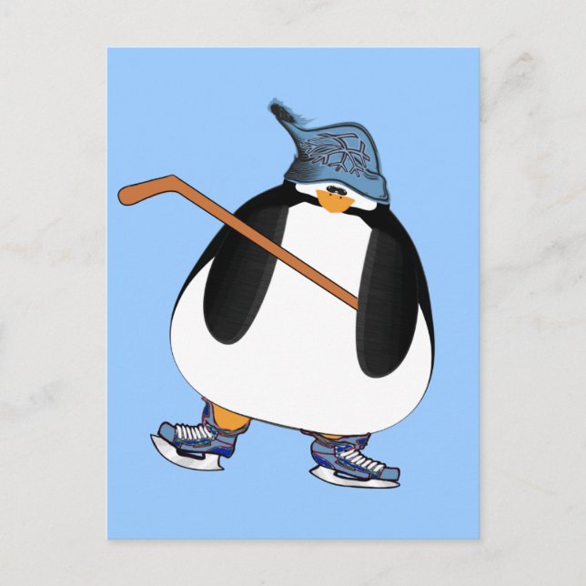 Carte Postale Pingouin de hockey (Devant)