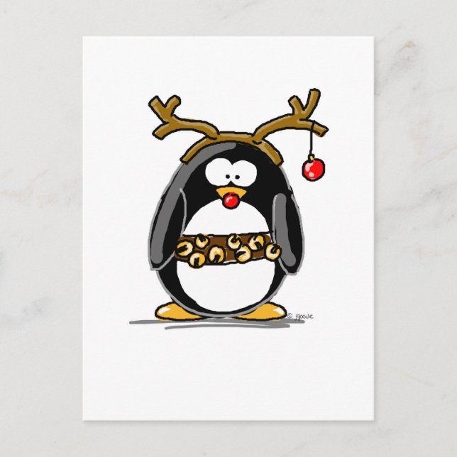Carte Postale Pingouin de Rudolph (Devant)