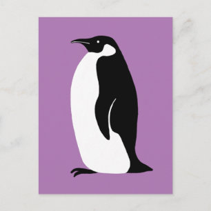 Carte Postale Pingouin mignon noir blanc
