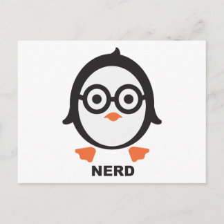 Carte Postale pingouin - nerd - pingouin