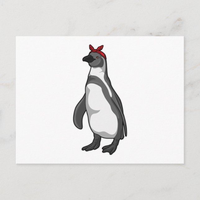 Carte Postale Pingouin with bandana (Devant)