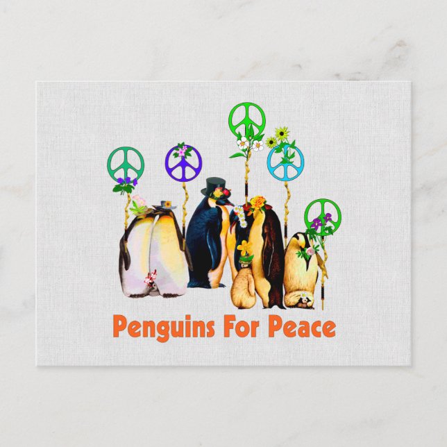 Carte Postale Pingouins de paix (Devant)