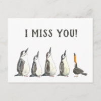 Pingouins et un Toucan mignonne Je manque à vous E