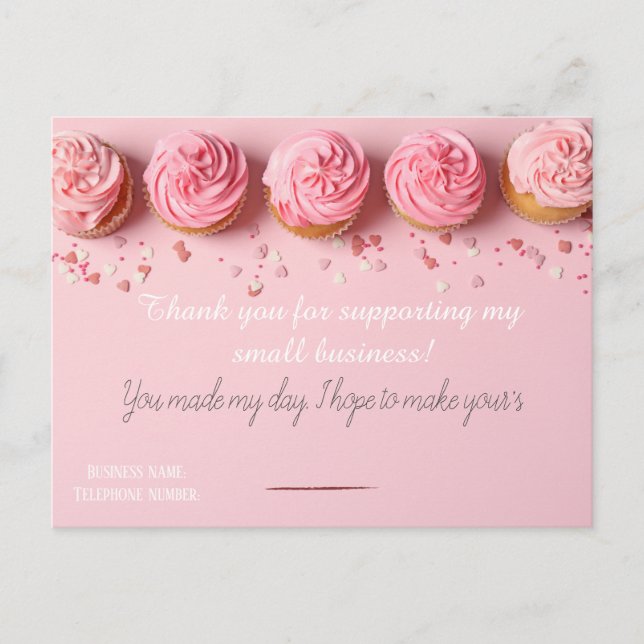 Carte Postale Pink BAKERS Thank you Card  (Devant)