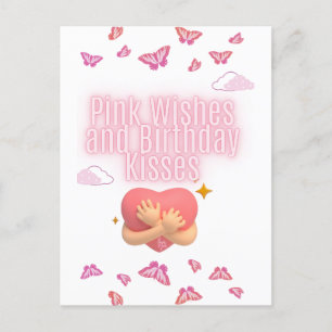 Carte Postale "Pink Birthday Wishes Card"