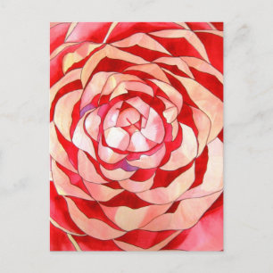 Carte Postale Pink Camellia peinture d'art abstraite