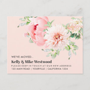 Carte Postale Pink Dahlia Nous avons proposé Nouvelle adresse No