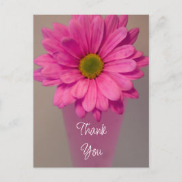 Carte Postale Pink Daisy in Vase Merci Note
