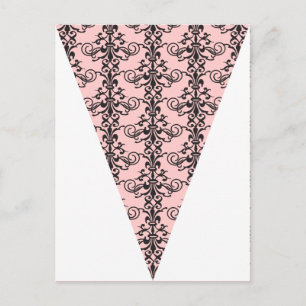 Carte postale Pink Damask Party Flag Bunting Banne