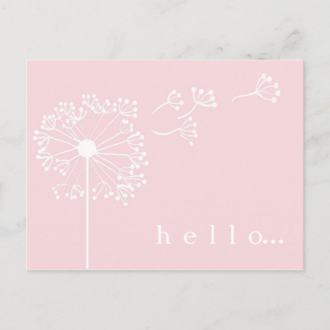 Carte Postale Pink Dandelion stationnaire (Devant)