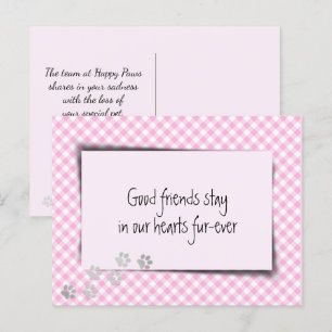 Carte Postale Pink En vichy Perte d'animal de compagnie de Vétér