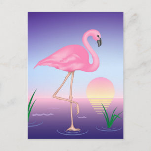 Carte Postale Pink Flamingo