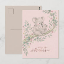 Pink, Gentle Koala Mom and Joey