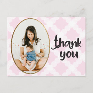 Carte Postale Pink Gold Baby Girl Douche Merci photo