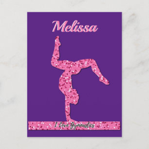 Carte Postale Pink Gymnastique Fille Éperche Balancier