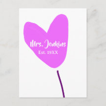 Pink heart balloon Mrs add name est. Add year love