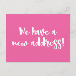 Carte Postale Pink Hot Minimaliste Nous Avons Déménagé Nouvelle 