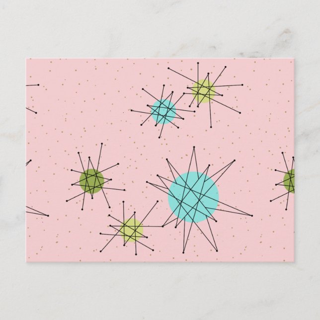 Carte Postale Pink Iconic Atomic Starburts (Devant)