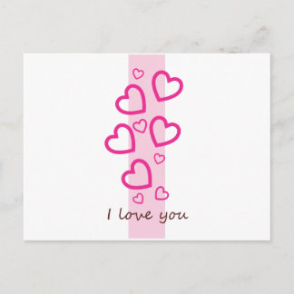 Carte Postale Pink Je t'aime
