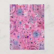 Pink Maximalist Abstract Art 