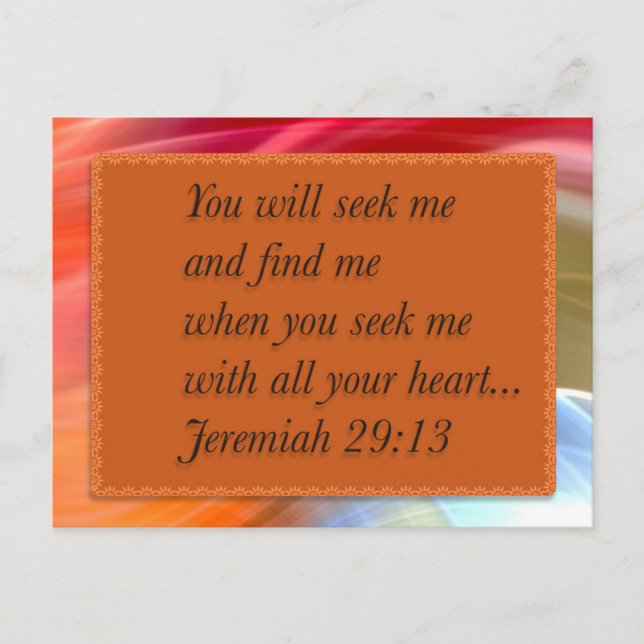 Carte postale Pink Orange Blue Christian Bible Ver (Devant)