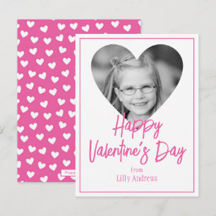 Carte Postale Pink Photo Heart Valentine's Day Cards