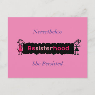 Carte Postale Pink Purple Néanmoins Elle Persiste Politique