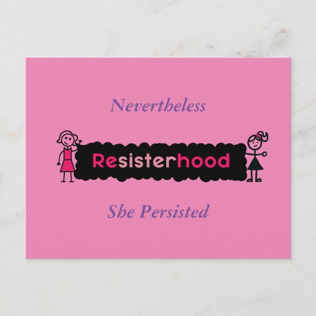 Carte Postale Pink Purple Néanmoins Elle Persiste Politique (Devant)