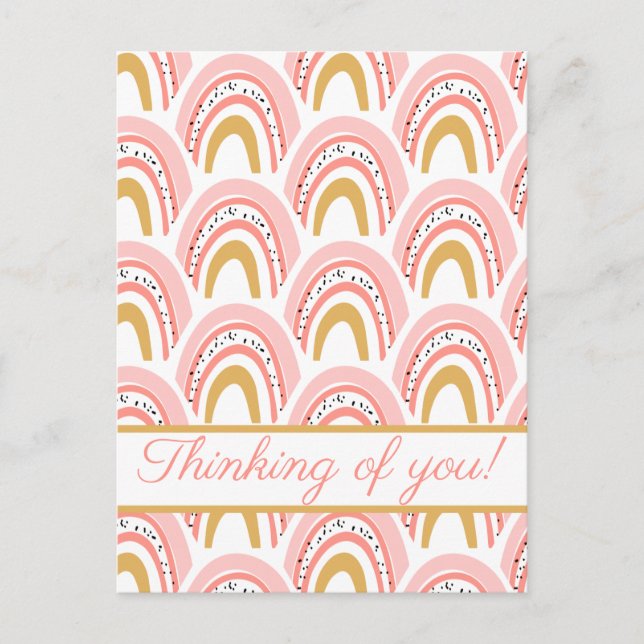 Carte Postale Pink Rainbow Penser De Vous (Devant)