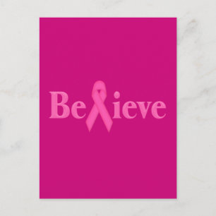 Carte Postale Pink Ribbon Cancer du Sein Croire