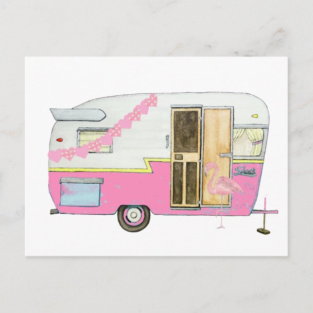 Carte Postale Pink She Shed Camper Trailer (Devant)
