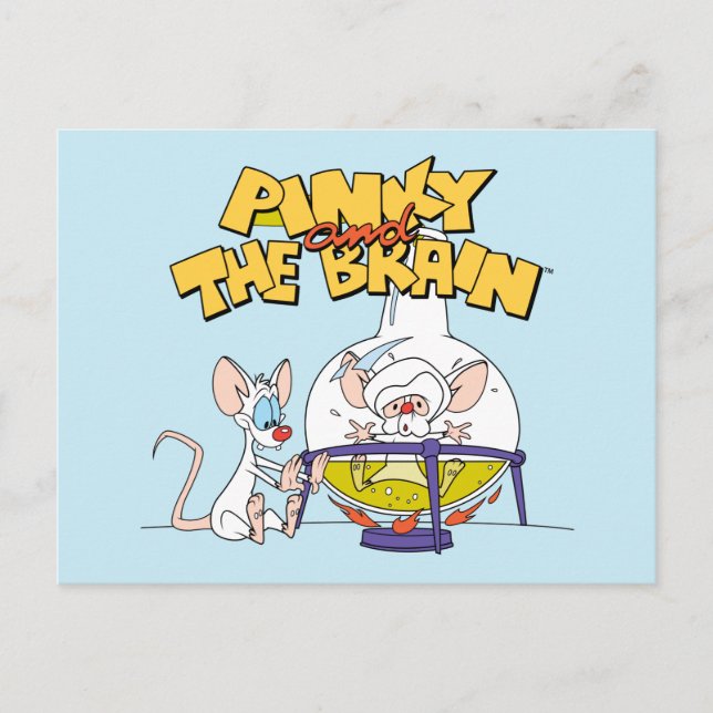 Carte Postale Pinky et le cerveau | Laboratoire (Devant)