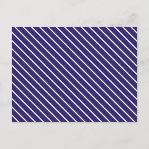 Carte Postale Pinstripes diagonales - bleu marine et blanc