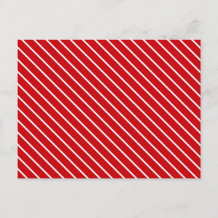 Carte Postale Pinstripes diagonales - rouge profond et blanc